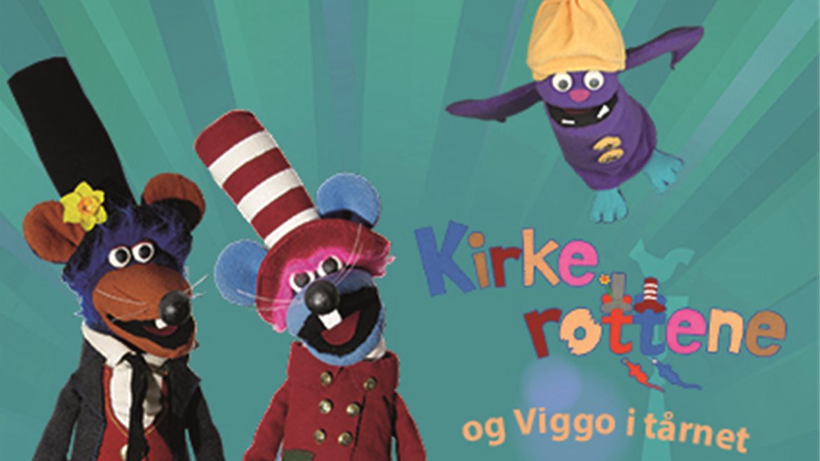 Dukketeaterfigurer; kirkerottene og Viggo i tårnet.